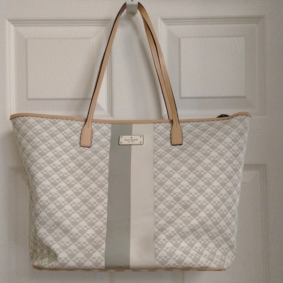 Kate Spade Margareta Gray/White Penn Tote Bag - Picture 16 of 16